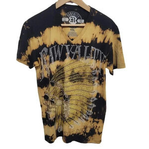 Rawyalty Couture Skull Biker V-Neck T-Shirt Medium